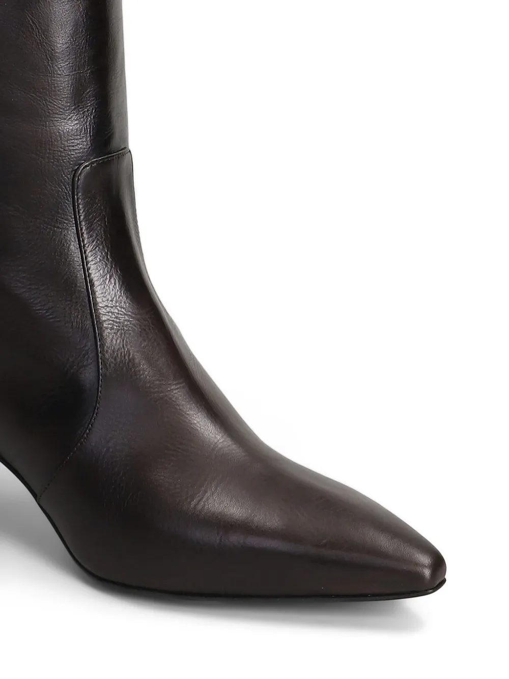 Julie Dee leather pointed-toe knee-high boots Brown