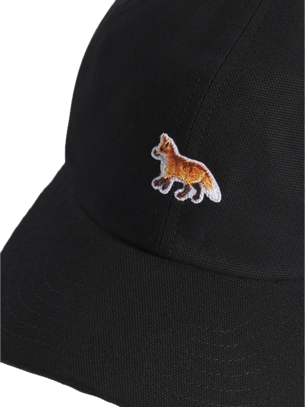 Maison Kitsuné Baby Fox Embroidered Cap In Black