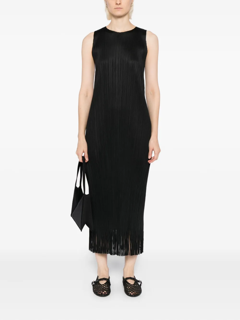 Pleats Please Issey Miyake Geplooide jurk - Zwart