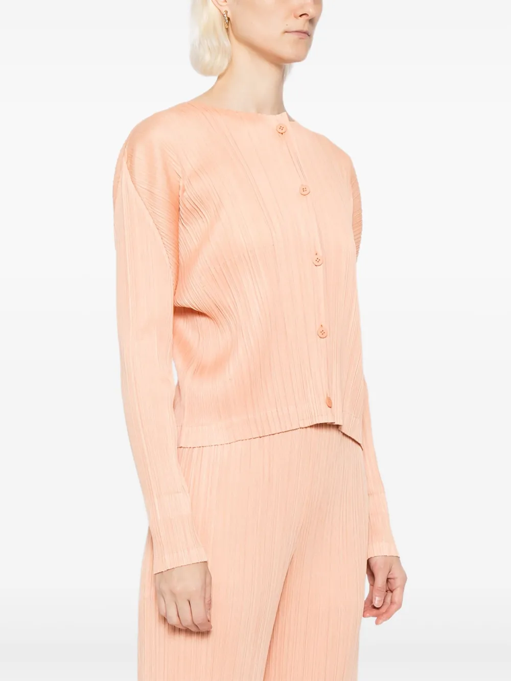 Pleats Please Issey Miyake MC August blouse met plooien Oranje