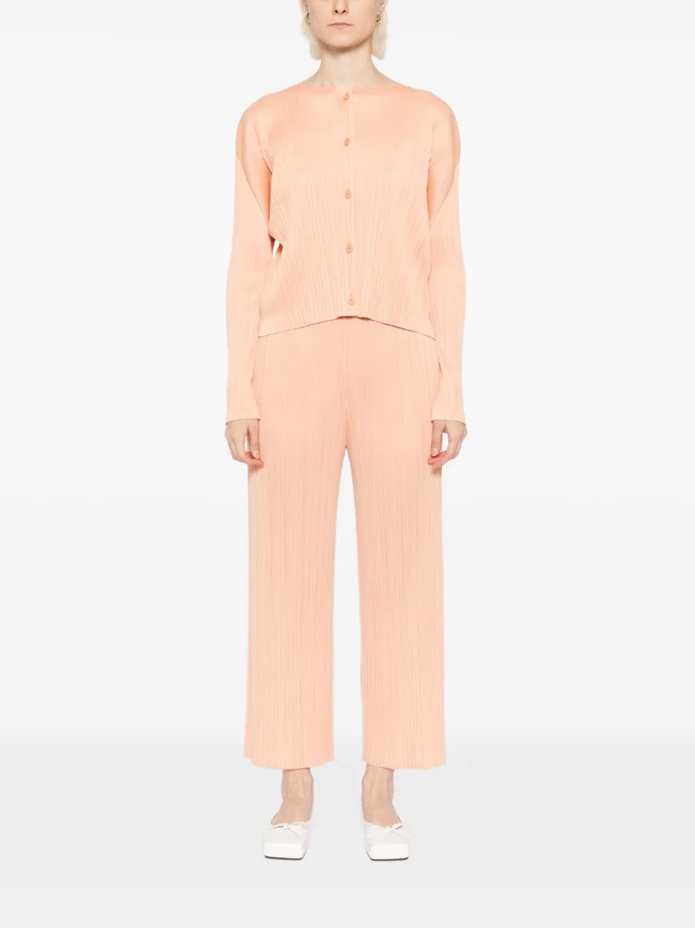 Pleats Please Issey Miyake MC August blouse met plooien - Oranje