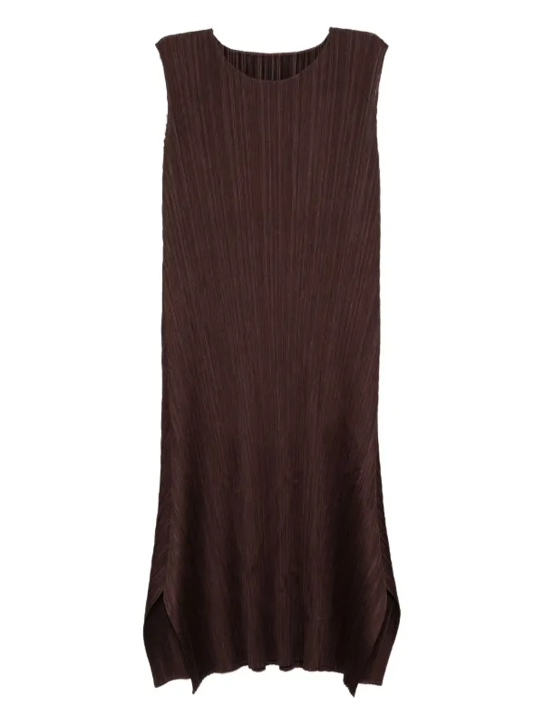 PLEATS PLEASE ISSEY MIYAKE ブラウンワンピース PLEATS PLEASE 美品 ISSEY MIYAKE プリーツプリーズ イッセイ
