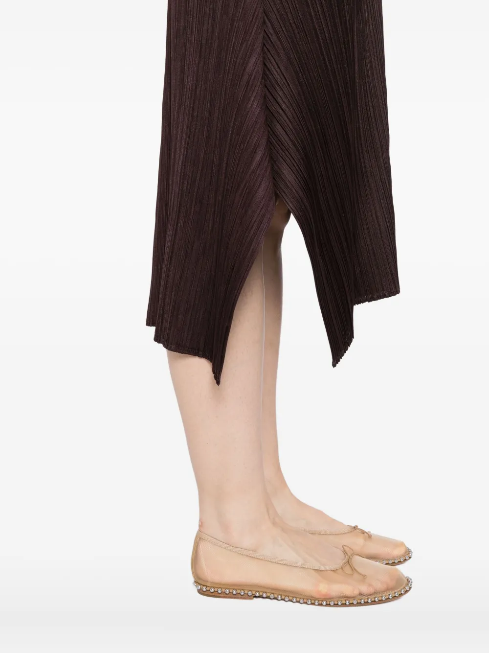Pleats Please Issey Miyake Mc-July jurk Bruin