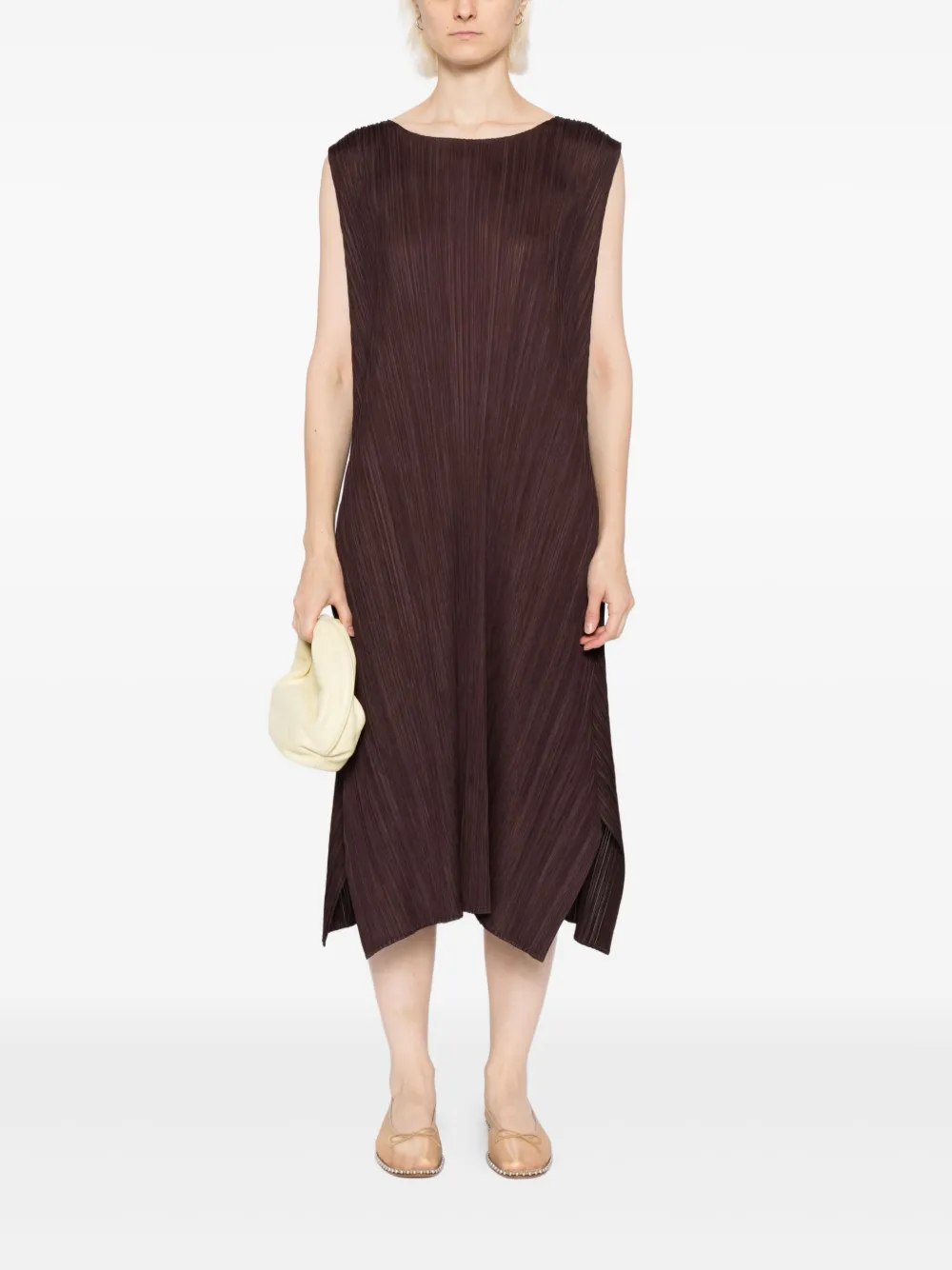 Pleats Please Issey Miyake Mc-July jurk - Bruin