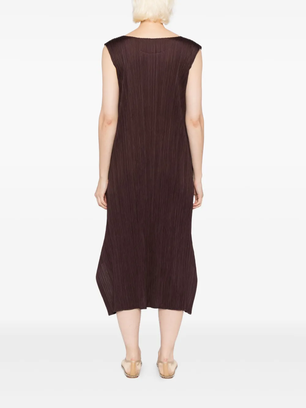 Pleats Please Issey Miyake Mc-July jurk Bruin