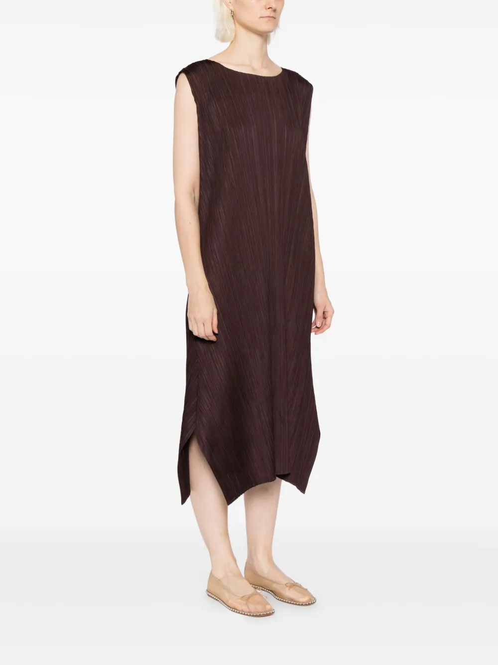 Pleats Please Issey Miyake Mc-July jurk Bruin