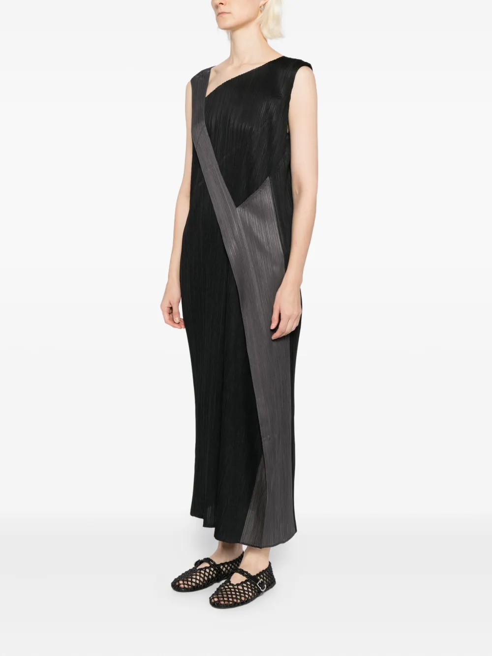 Pleats Please Issey Miyake Pointe jurk Zwart