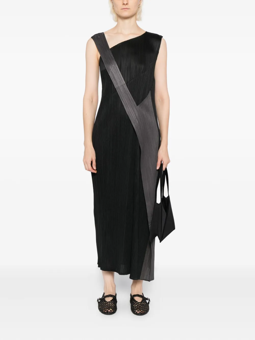 Pleats Please Issey Miyake Pointe jurk - Zwart