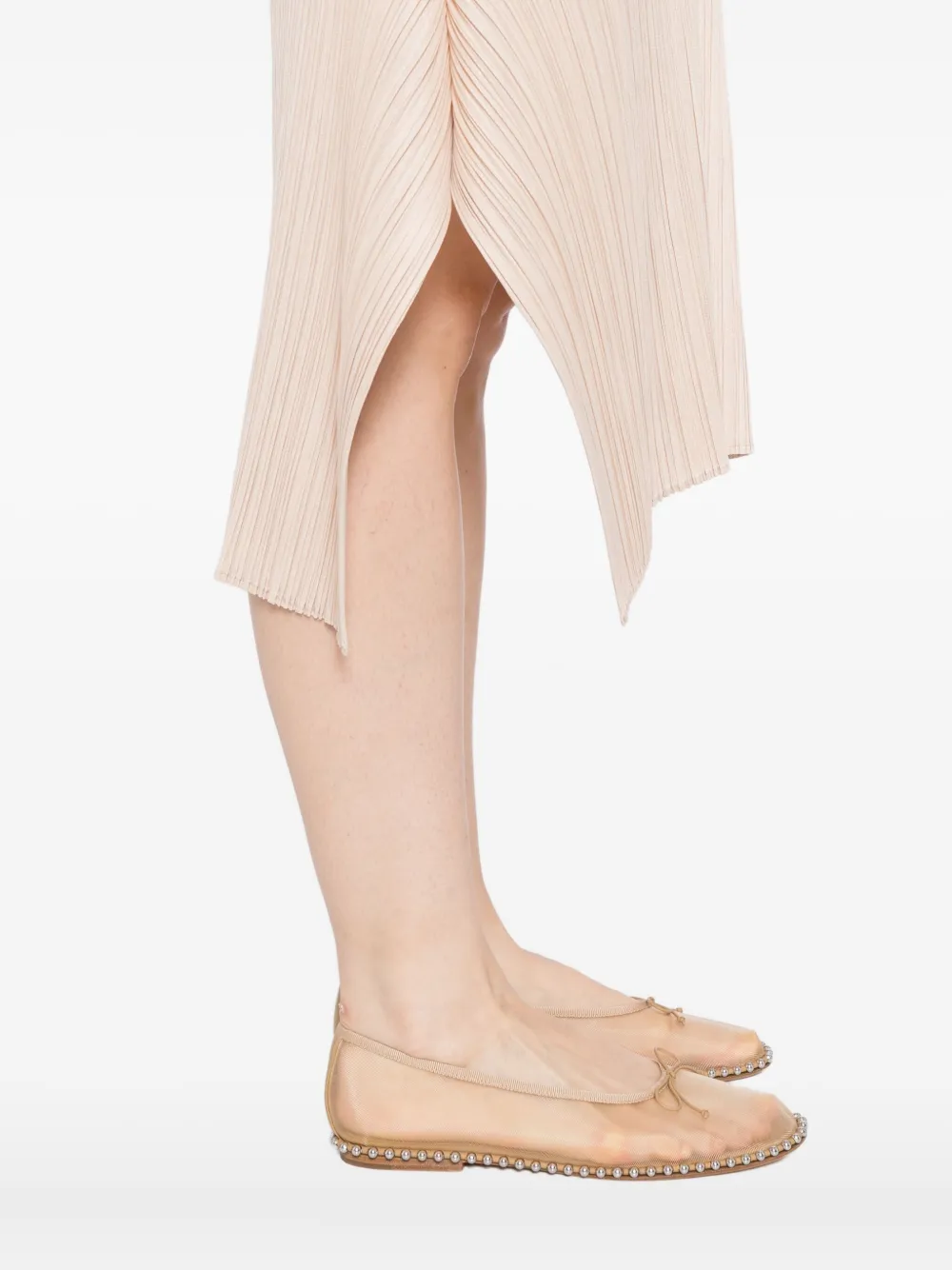 Pleats Please Issey Miyake Mc-July jurk Beige