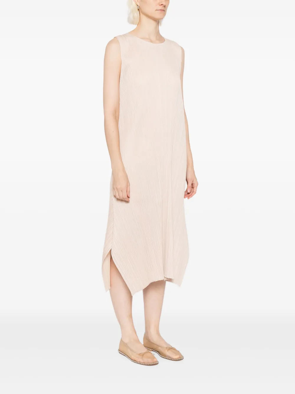 Pleats Please Issey Miyake Mc-July jurk Beige