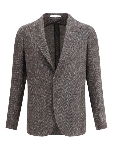 Tagliatore herringbone peaked-lapel blazer