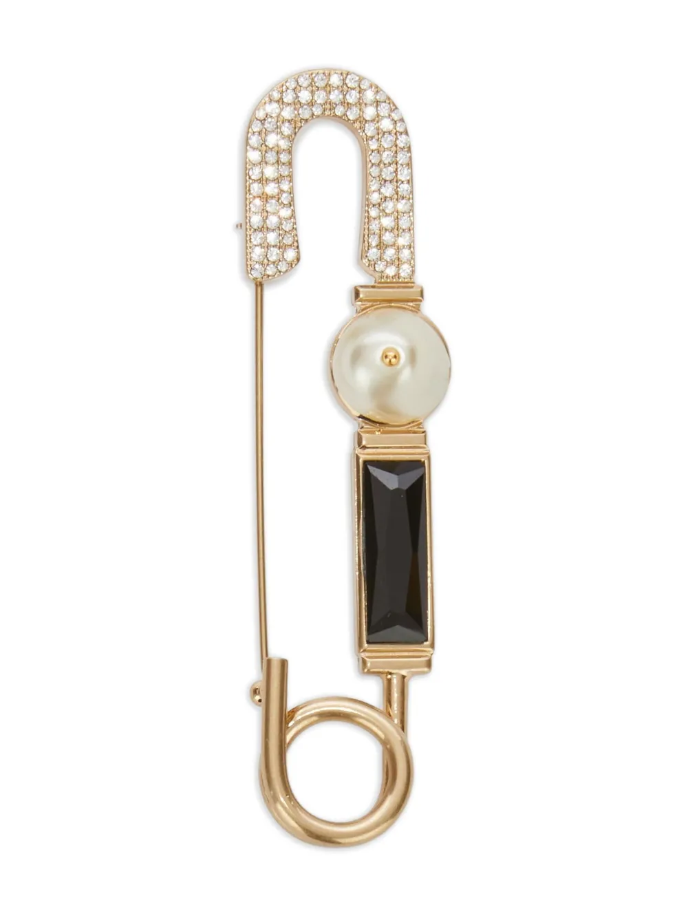 Ermanno Scervino pearl-embellished pin - ゴールドトーン Ermanno Scervino pearl-embellished pin - ゴールドトーン