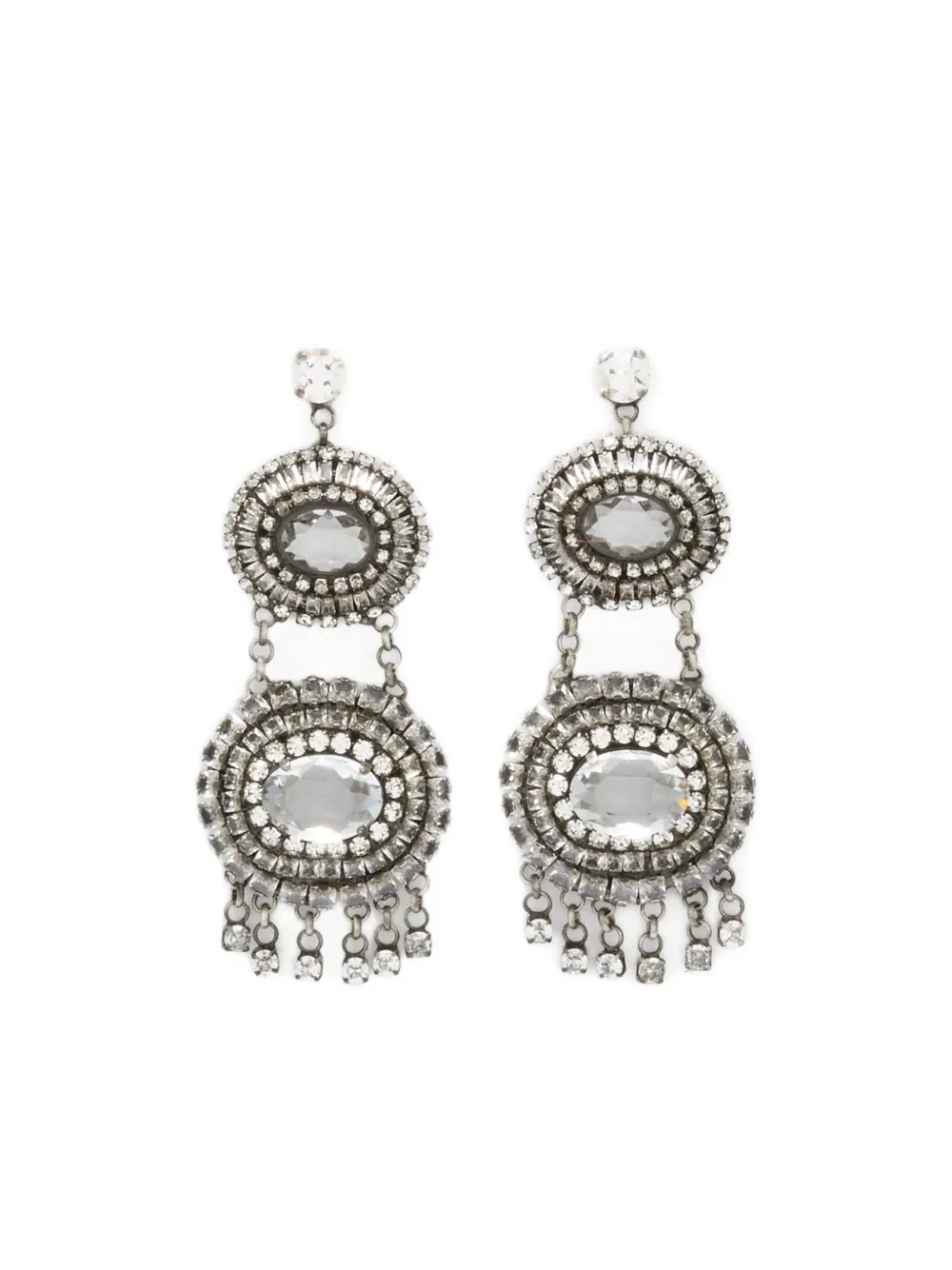 Ermanno Scervino crystal-embellished chandelier earrings - シルバートーン Ermanno Scervino crystal-embellished chandelier earrings - シルバートーン