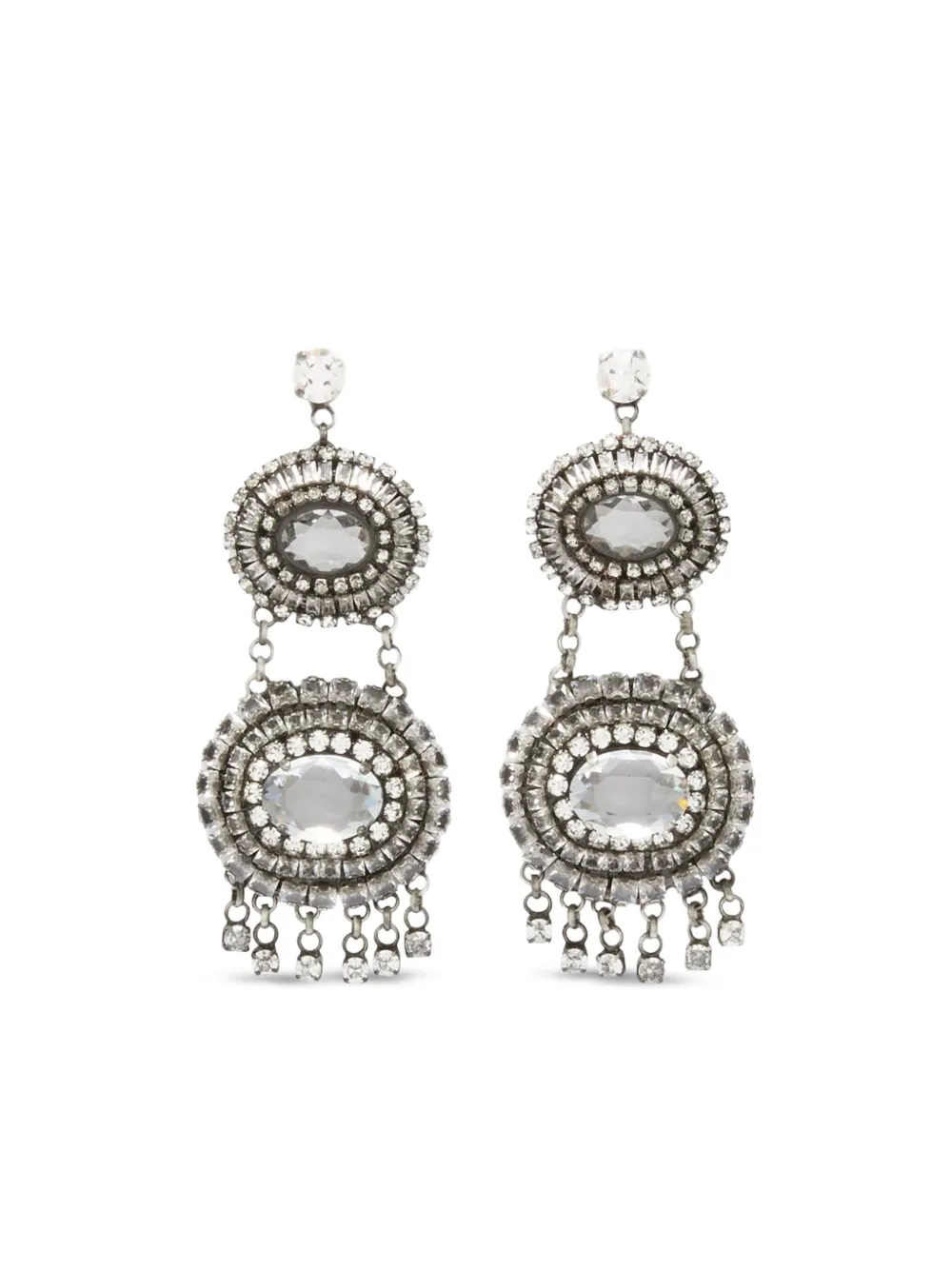 Ermanno Scervino crystal-embellished chandelier earrings | Silver | Image 1