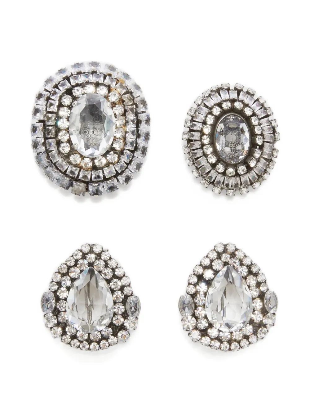 Ermanno Scervino crystal-embellished brooches (set of three) - シルバートーン Ermanno Scervino crystal-embellished brooches (set of three) - シルバートーン