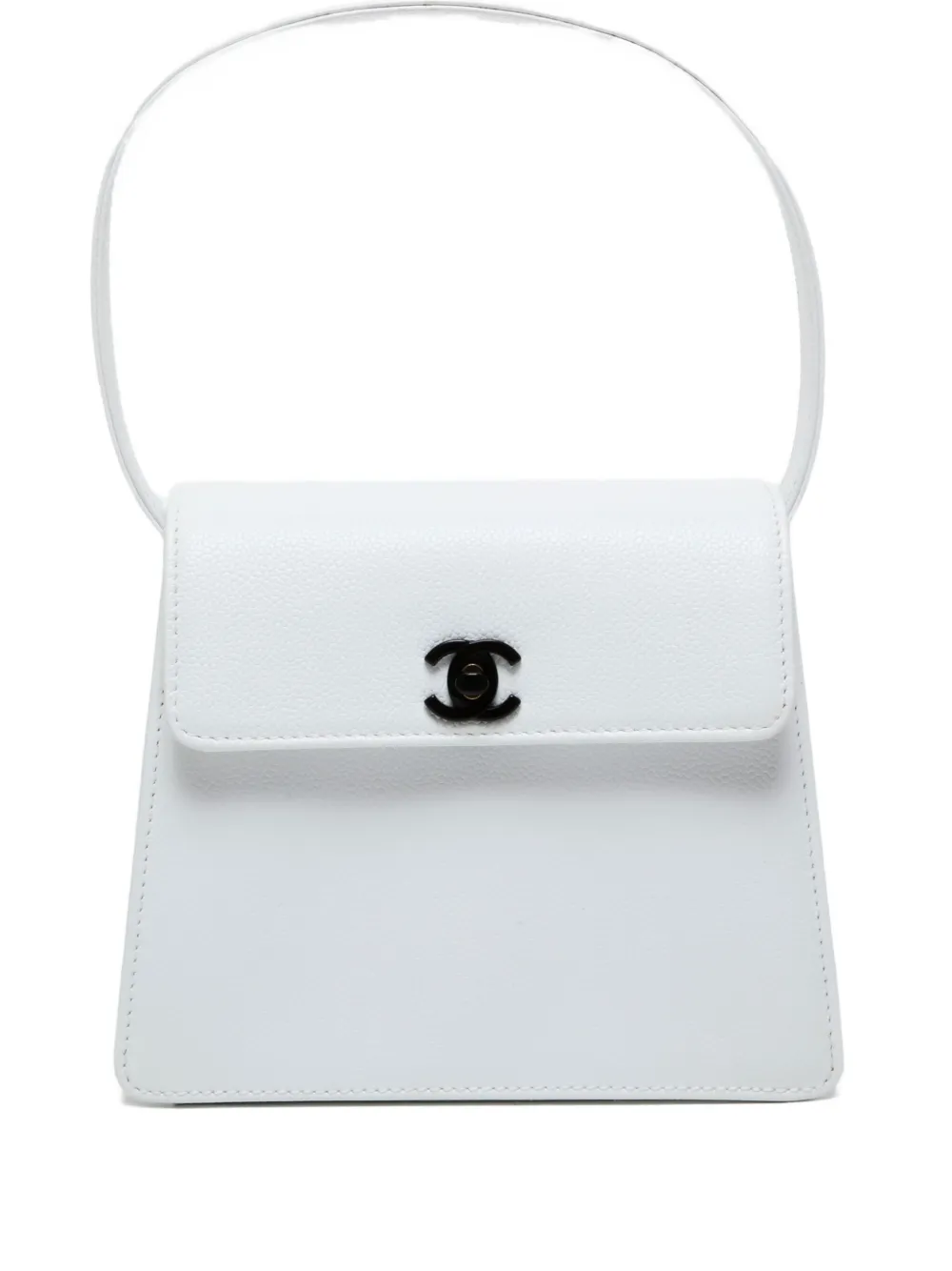 Pre-owned Chanel 1994-2000 Cc Mark Tote Bag In White