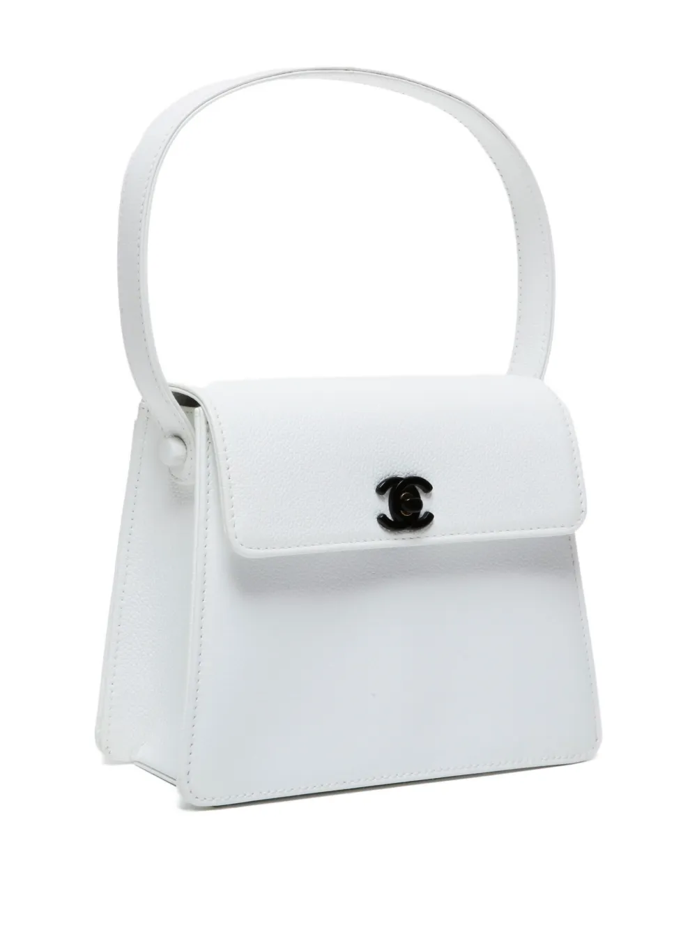 Pre-owned Chanel 1994-2000 Cc Mark Tote Bag In White
