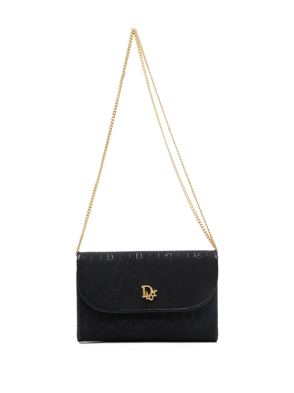 Pre-owned Dior 1990s Honey Comb Shoulder Bag In Black