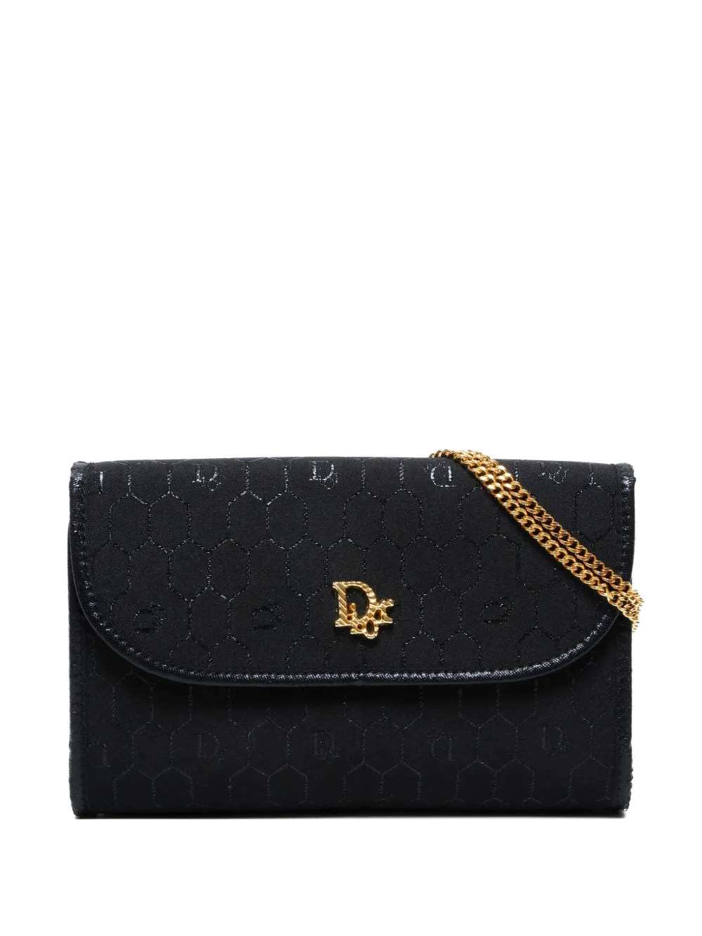 Pre-owned Dior 1990s Honey Comb Shoulder Bag In Black