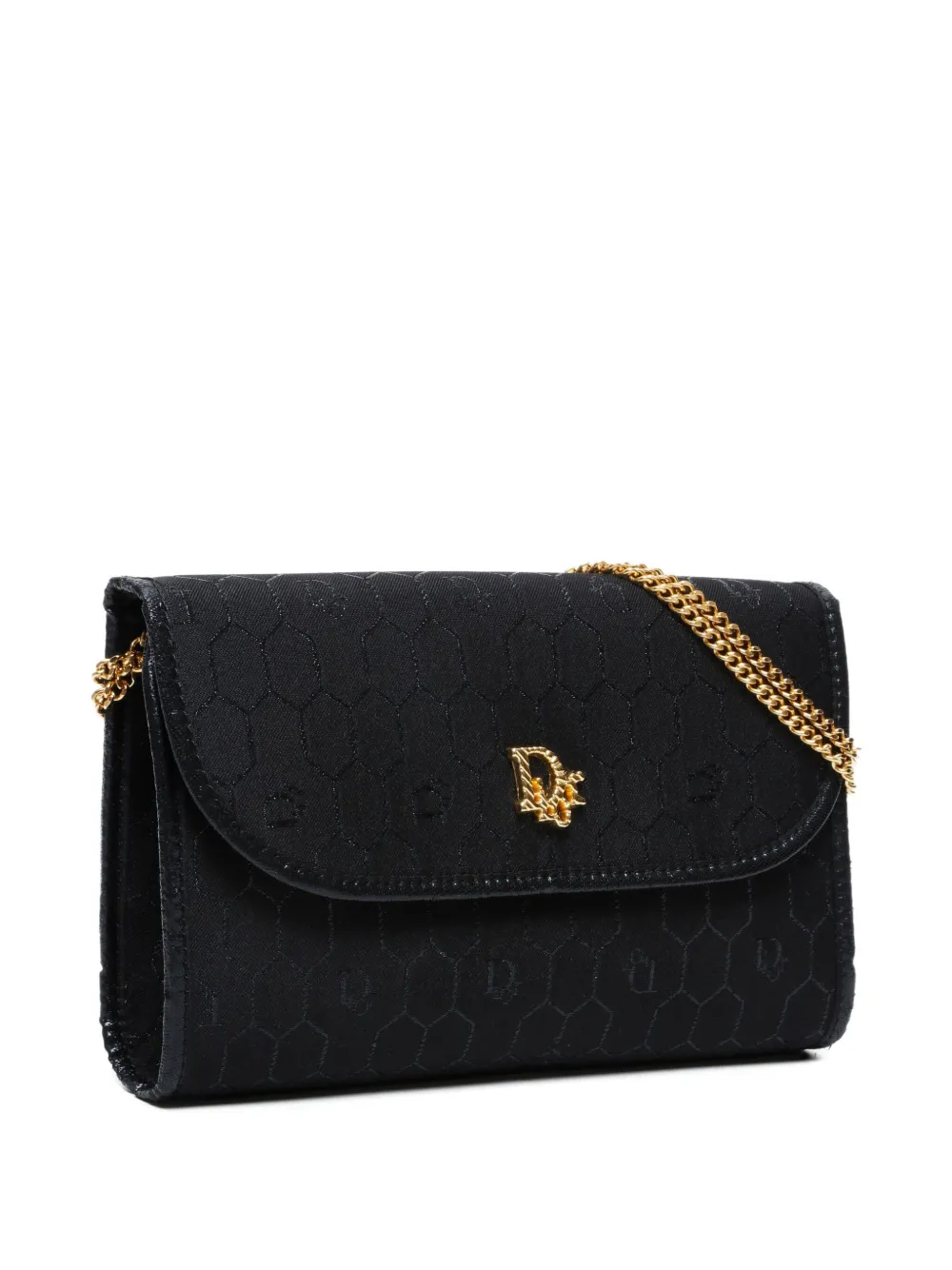 Pre-owned Dior 1990s Honey Comb Shoulder Bag In Black