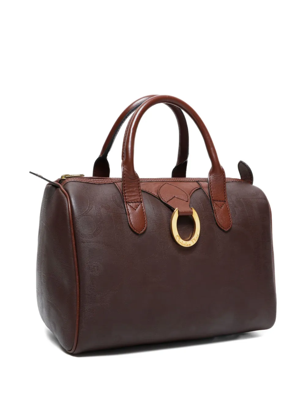 Pre-owned Dior 1970-1980s Monogram Boston Bag In Brown