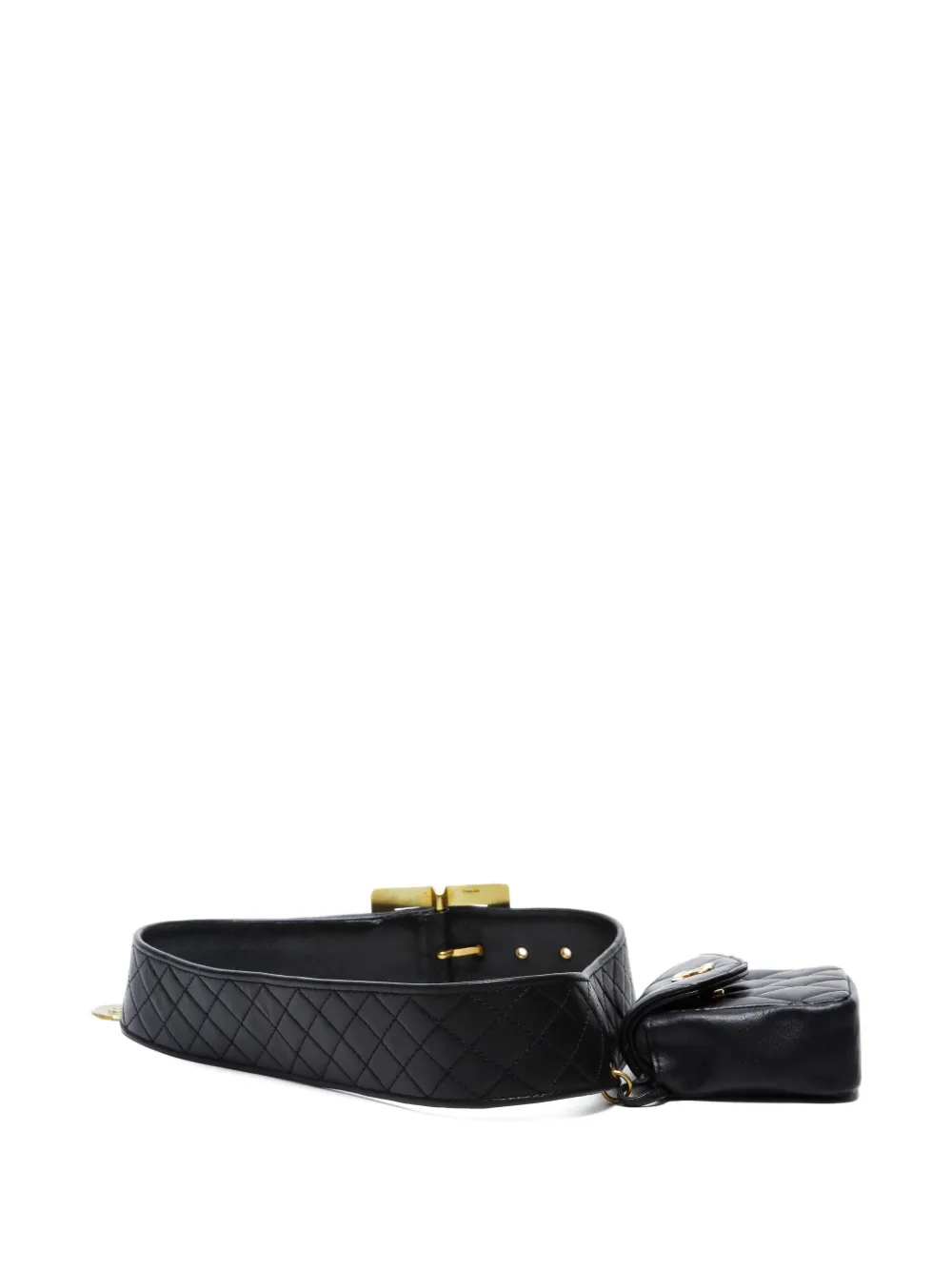 Pre-owned Chanel 1990-2000s Quilted-leather Belt Bag In Black