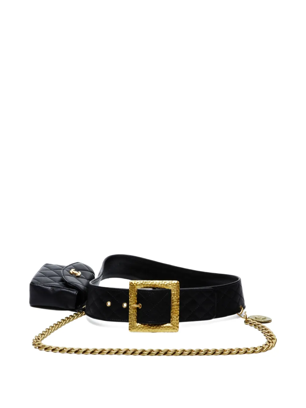 Pre-owned Chanel 1990-2000s Quilted-leather Belt Bag In Black