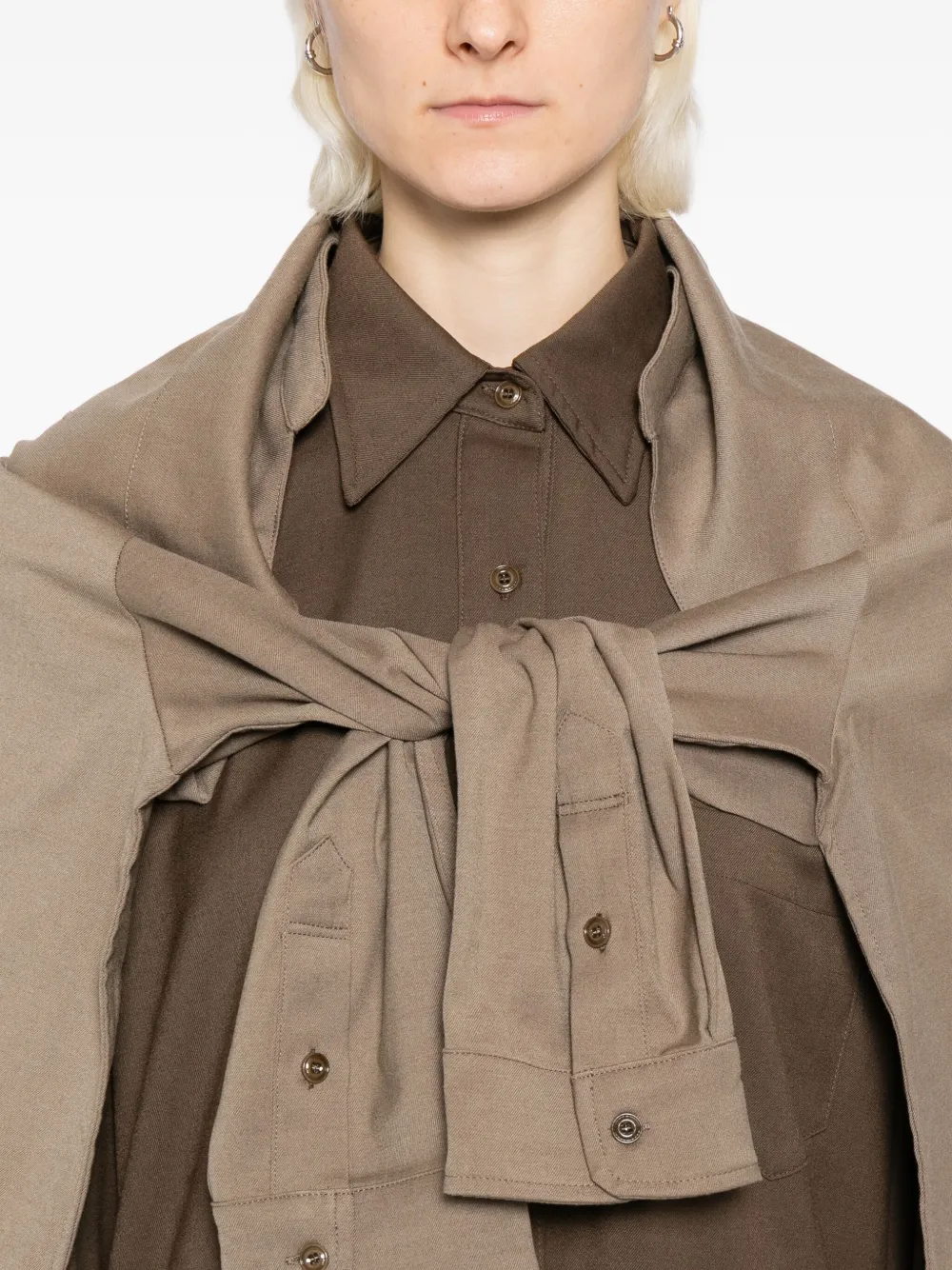 Rokh Jurk met gestrikte taille Bruin