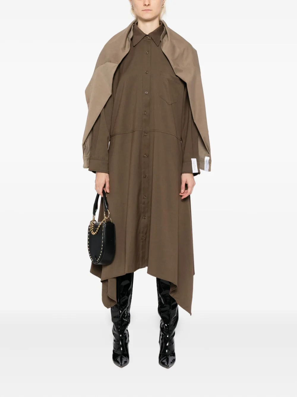 Rokh Jurk met gestrikte taille - Bruin