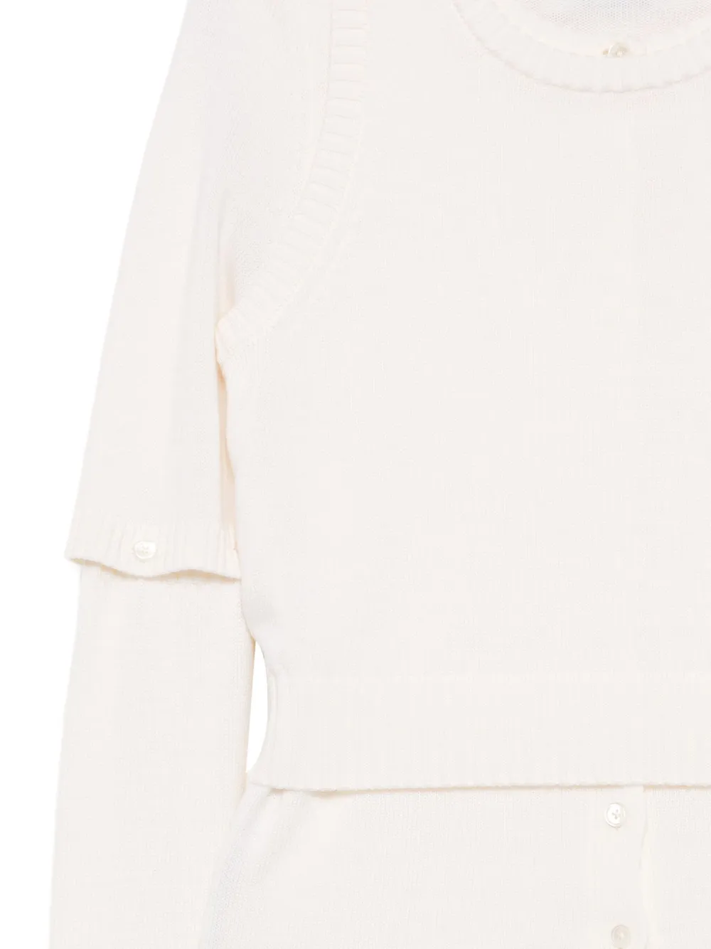 Rokh Fijngebreid vest en top Beige