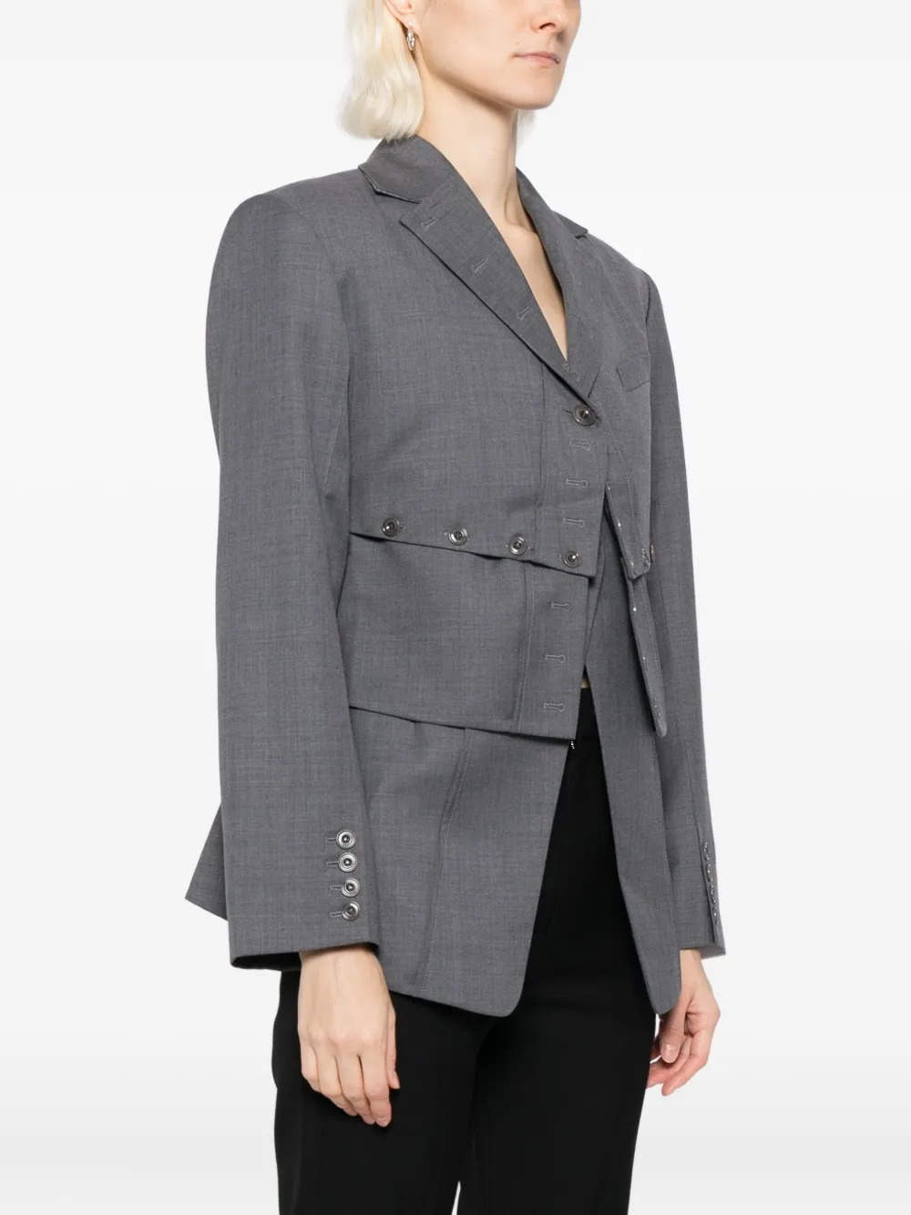 Rokh Layered Broken Jacket In Gray
