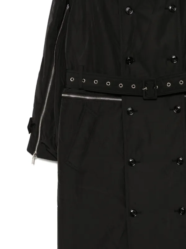 Rokh double-breasted Trench Coat | Black | FARFETCH JO