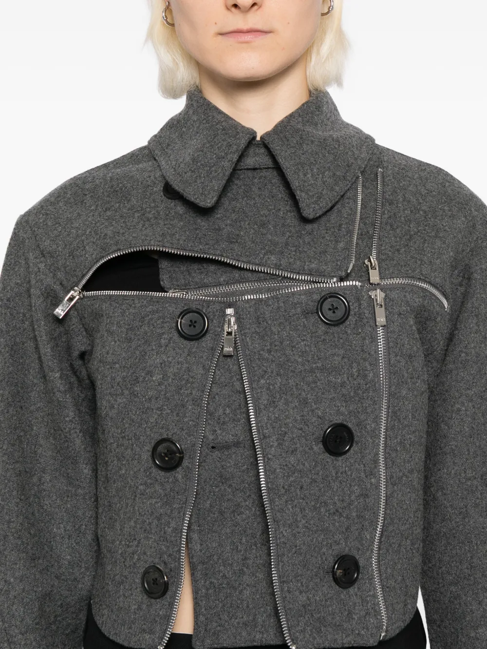 Rokh Double Breasted Jacket In Black