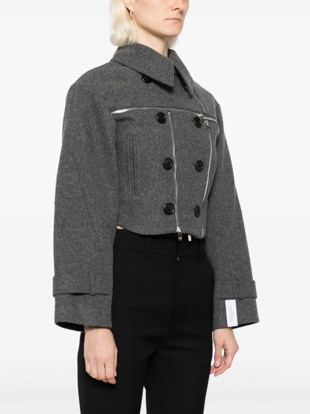 Rokh Double Breasted Jacket In Black