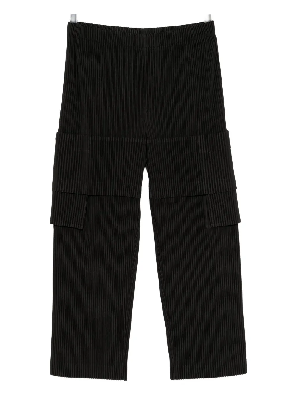 Issey Miyake Ns Coke Gray Multi-pocket Drawstring Knitted Trousers In Black