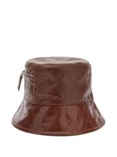Ermanno Scervino zip-pocket leather bucket hat