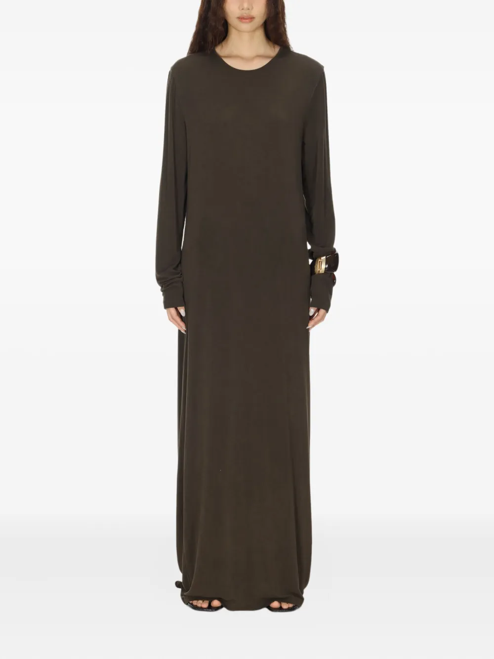 Uma Wang DEA tie-back long-sleeve maxi dress | Brown | Image 1