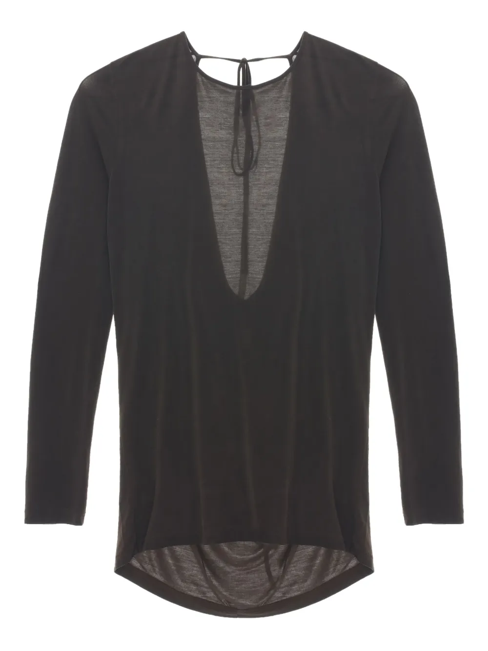 Uma Wang tie-back long-sleeve top | Brown | Image 1