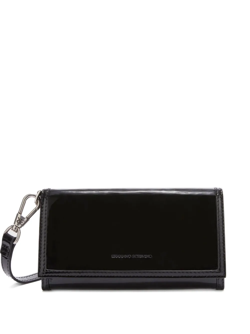 Ermanno Scervino Patent-leather Detachable-strap Wallet In Black