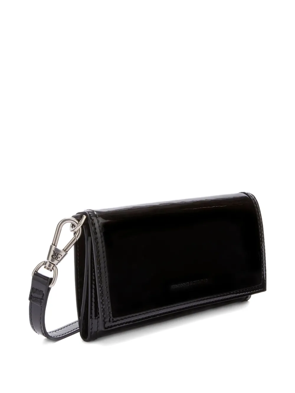 Ermanno Scervino Patent-leather Detachable-strap Wallet In Black
