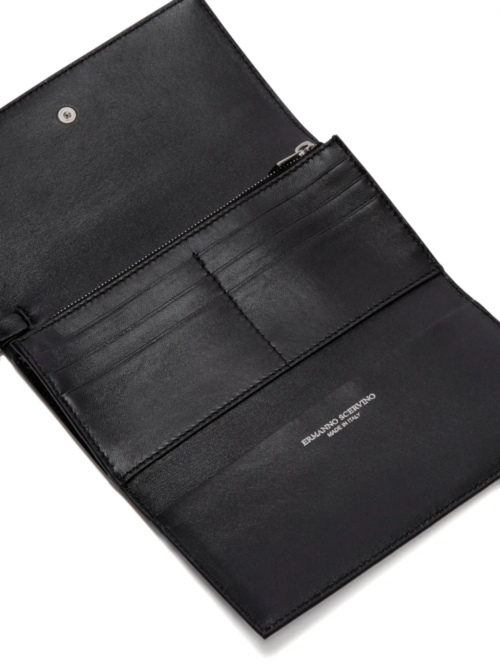 Ermanno Scervino Patent-leather Detachable-strap Wallet In Black