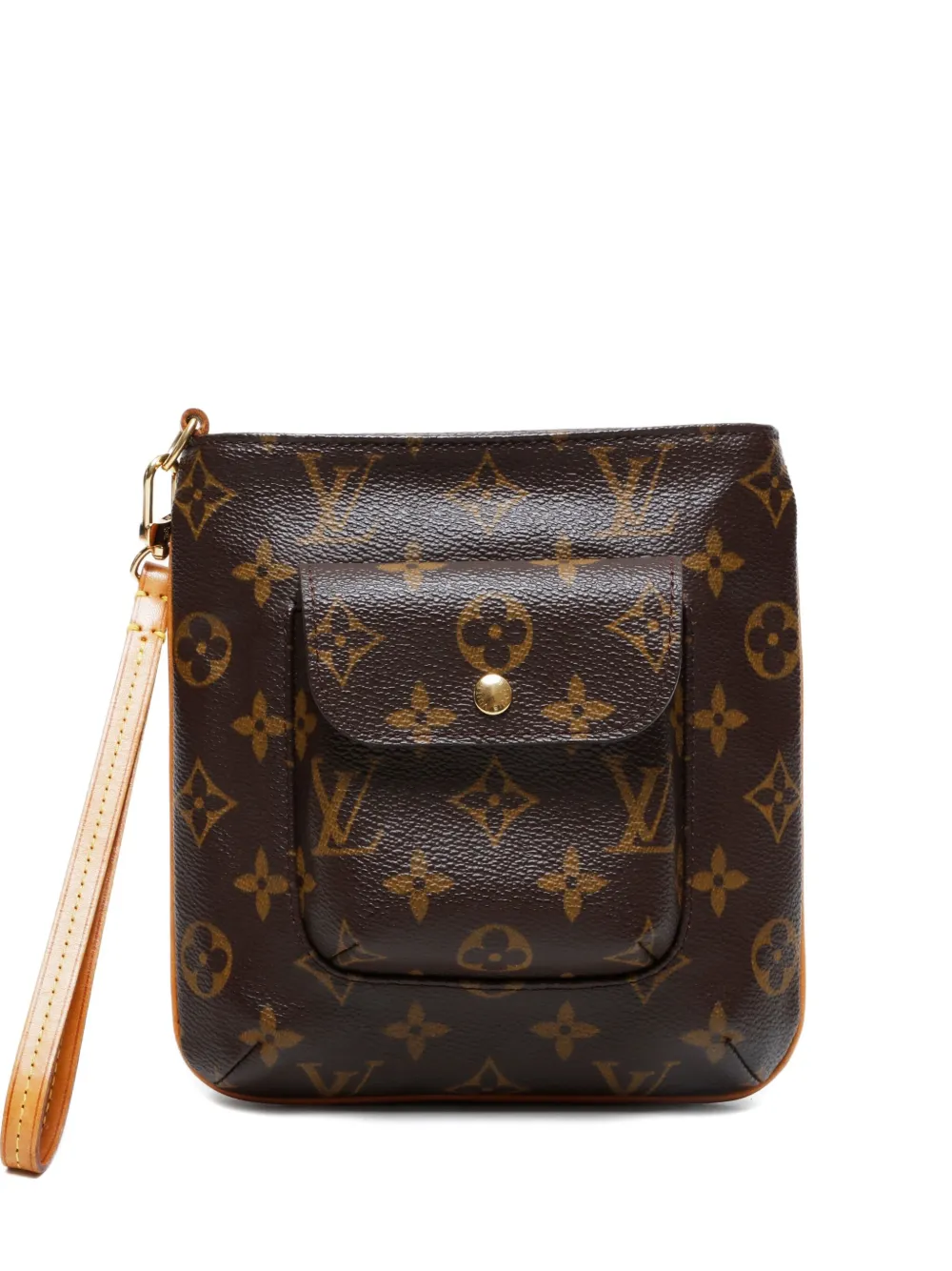 Pre-owned Louis Vuitton 2003 Partition Wristlet Pouch Bag In Brown