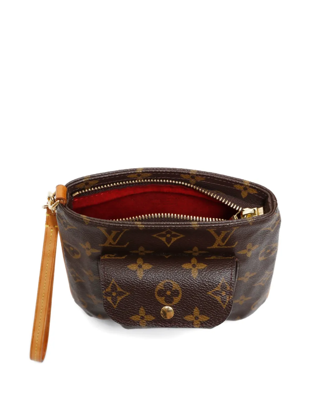 Pre-owned Louis Vuitton 2003 Partition Wristlet Pouch Bag In Brown