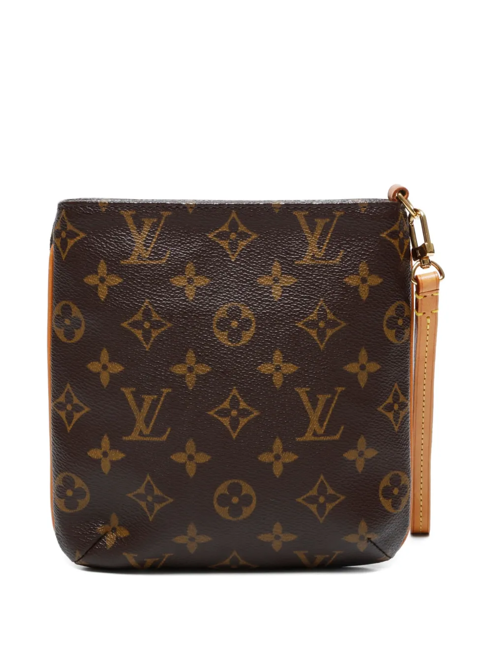 Pre-owned Louis Vuitton 2003 Partition Wristlet Pouch Bag In Brown