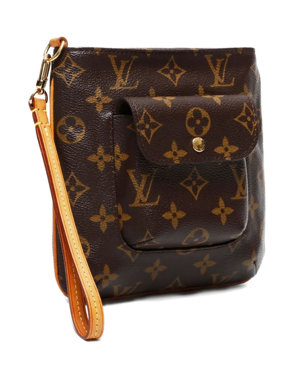 Pre-owned Louis Vuitton 2003 Partition Wristlet Pouch Bag In Brown