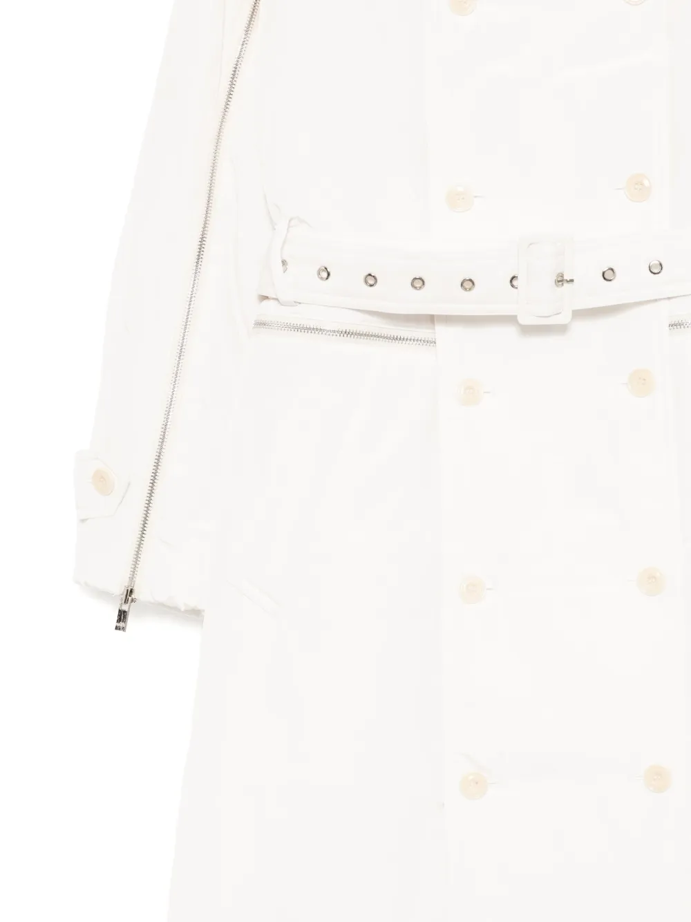Rokh Double-breasted Trench Coat In Neutral