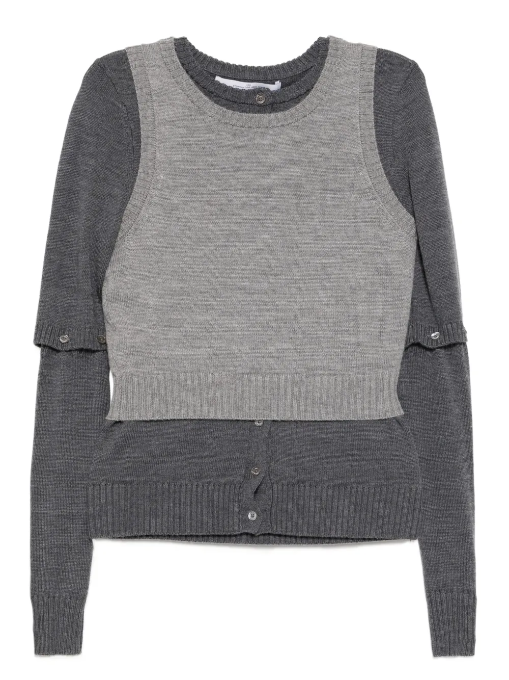 Rokh layered cardigan top | Grey | Image 1