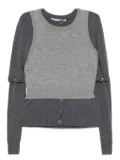 Rokh layered cardigan top - Grey