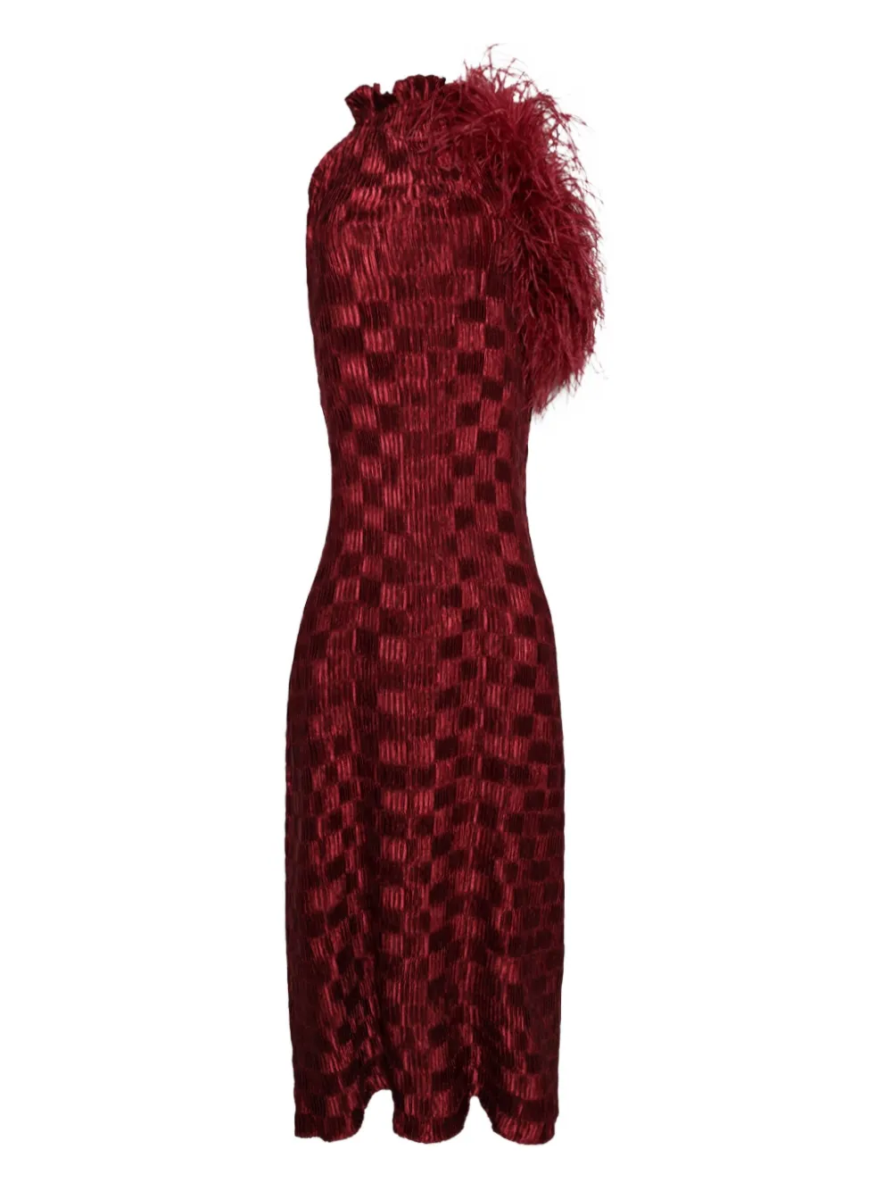 Dima Ayad Check-pattern Maxi Dress In Red