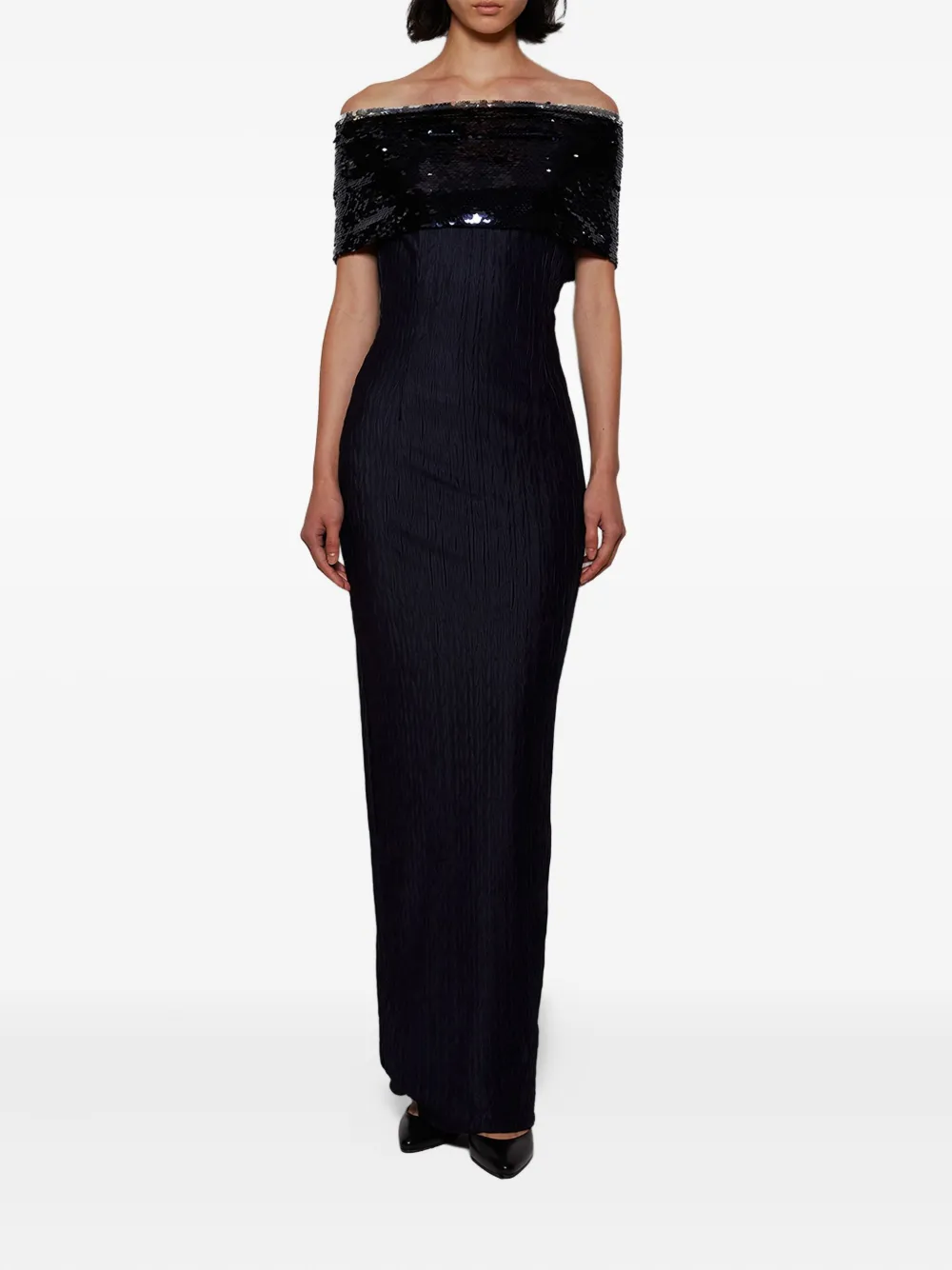 Dima Ayad off-the-shoulder maxi dress - Blauw